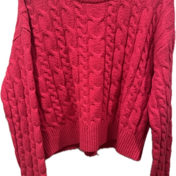 a new day Sweaters - a new day Cropped Cable Knit Sweater - Hot Pink Women’s Large